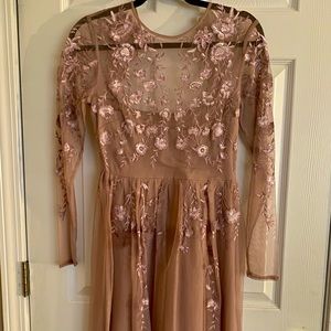 Dusty pink midi dress
